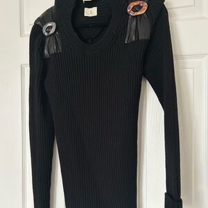 Bottega Veneta Black Ribbed Knitwear